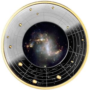 The Topsy Turvy Galaxy Galaxies Black Proof Silver Coin 500 Francs CFA Cameroon 2023