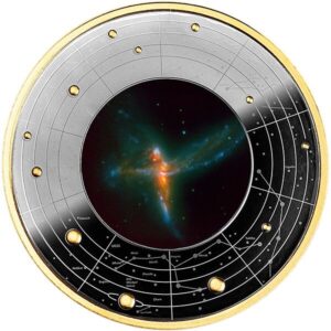 Galaxy Tinker Bell Triplet Galaxies Black Proof Silver Coin 500 Francs CFA Cameroon 2023