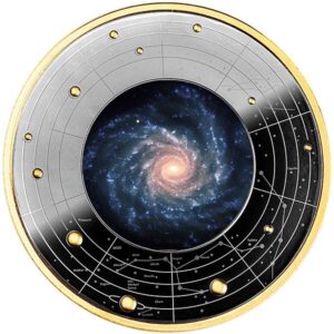 Galaxy NGC 1232 Galaxies Black Proof Silver Coin 500 Francs CFA Cameroon 2023